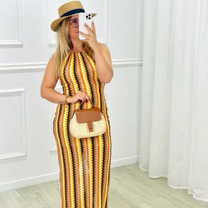 VESTIDO MULTICOR COMPRIDO