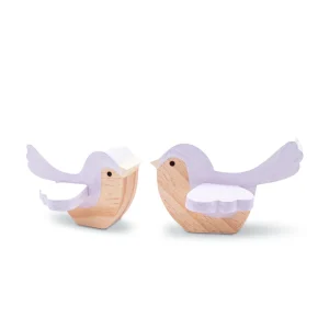 Enfeite De Prateleira Kit Passarinhos Lilás ( 2Pçs)